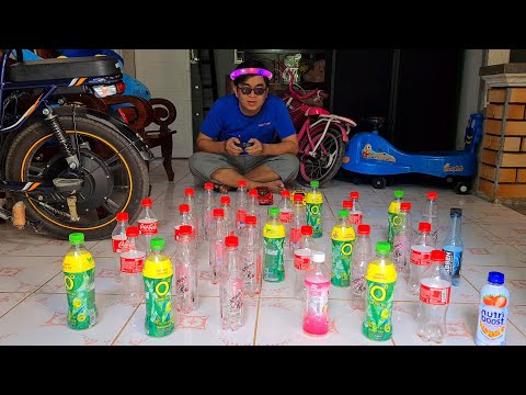 Video Cậu Xí Muội cho xe màu vàng chạy vào nhiều ly màu đỏ... - youtube