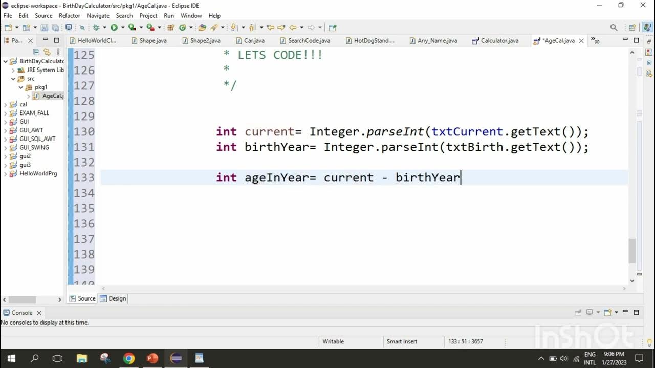 How to create an Age Calculator in Eclipse IDE (2022-06) using JFrame ...