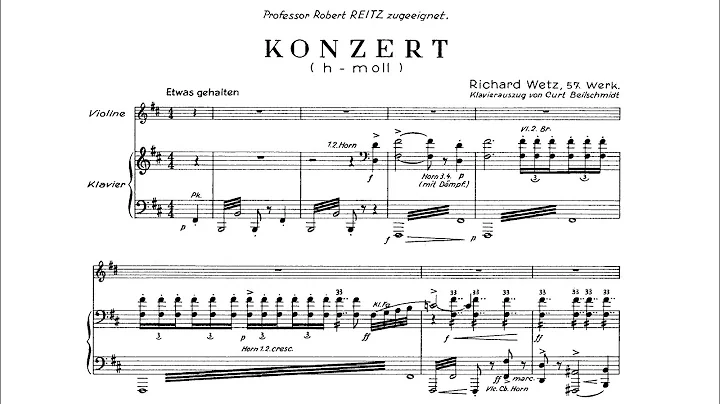 Richard Wetz - Violin Concerto in B Minor, Op. 57