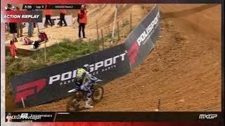 Rossi vs Bonacorsi vs Karssemakers | EMX250 Race 2 | MXGP of Portugal 2023 #MXGP #Motocross