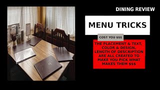 Watch this video before you go to any restaurant Menu Tricks lead you to buy ove