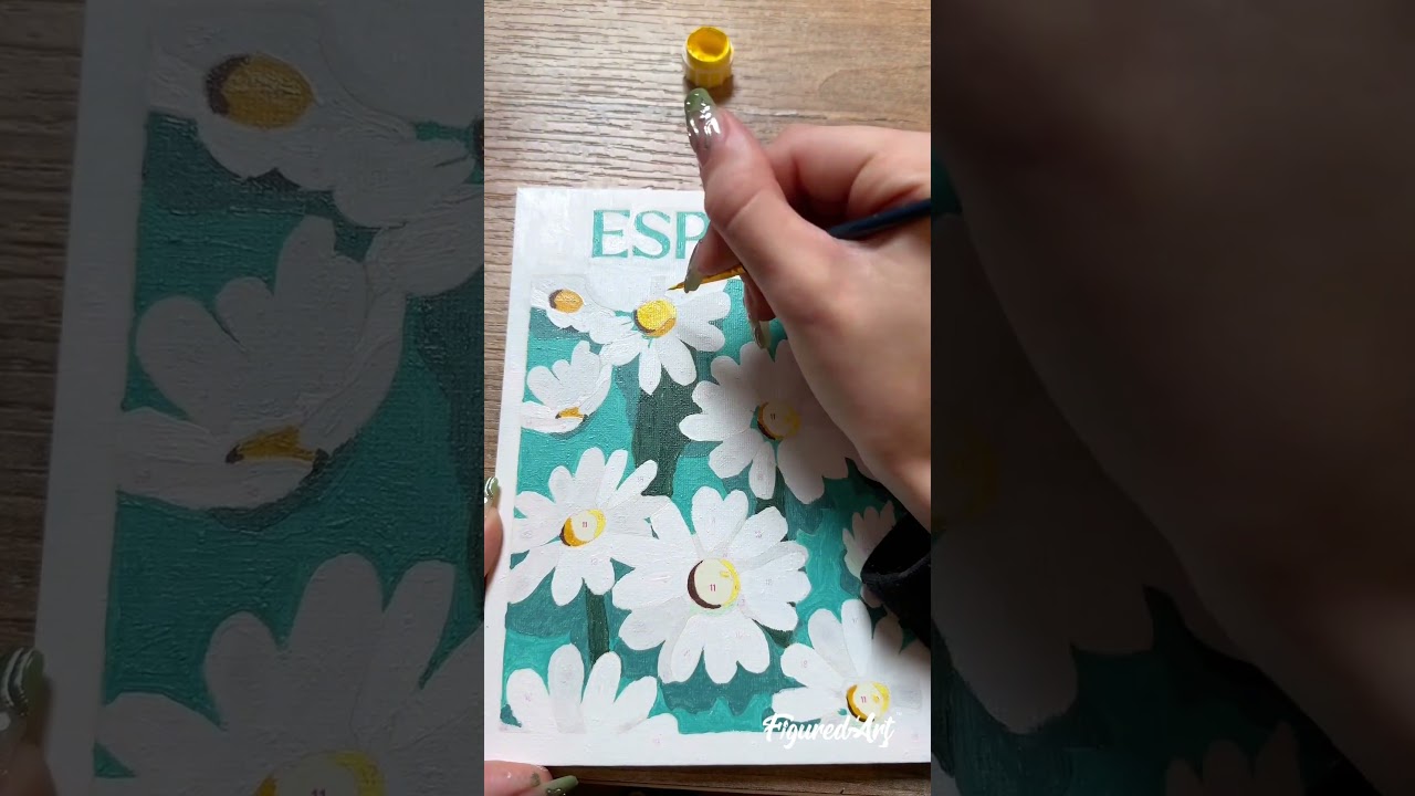 NUOVO KIT DIPINTO con numeri su tela fai da te olio arte verde prato