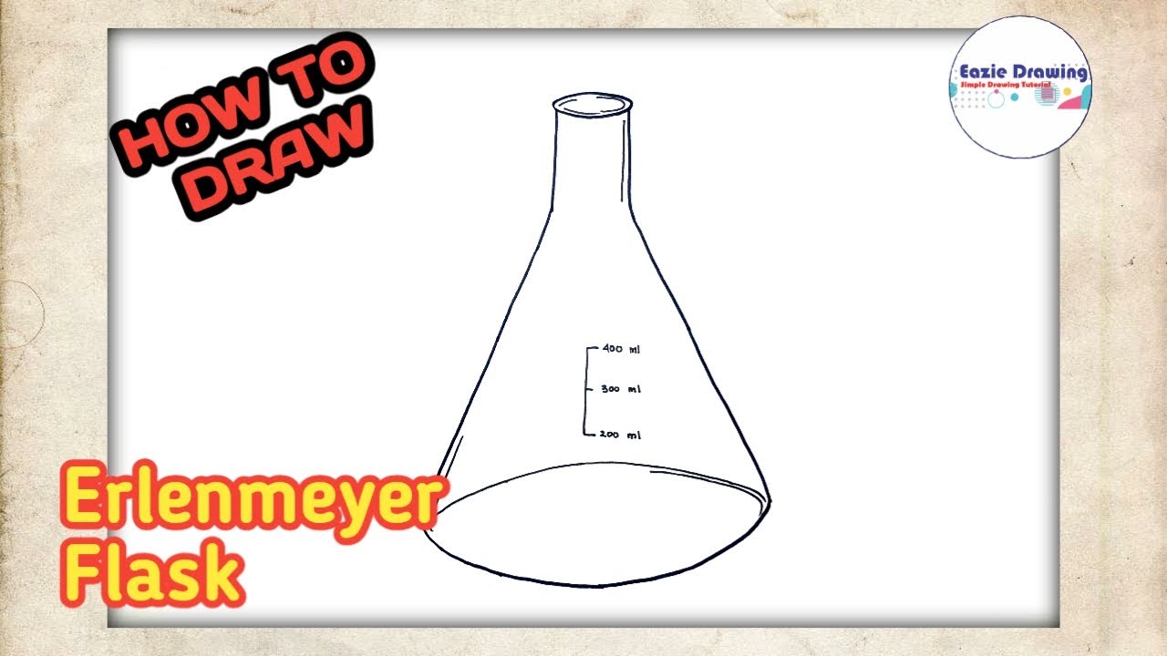Cartoon Chemistry Flask With An Open Eye Outline Sketch Drawing Vector,  Erlenmeyer Flask Drawing, Erlenmeyer Flask Outline, Erlenmeyer Flask Sketch  PNG and Vector with Transparent Background for Free Download