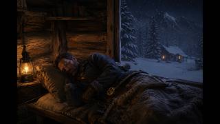 Arthur Morgan Sleeping During a Snowstorm ❄️ 6 hour of Cozy RDR2 Winter ASMR
