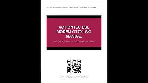 Actiontec Dsl Modem Gt701 Wg Manual