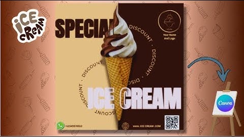 Canva Series#2/How to make a unique Ice Cream Food Poster/AAA DIYland/create your own design🤩