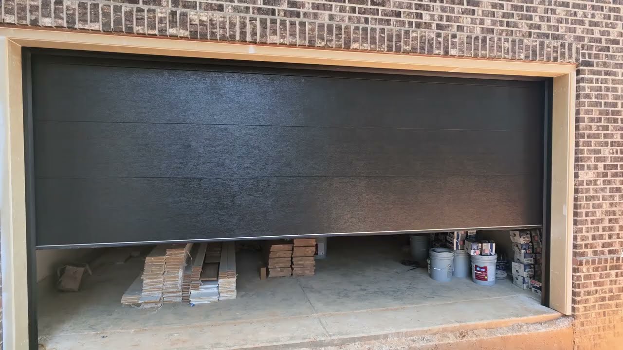 High-Lift Garage Door Track With Wall Mount LiftMaster Opener on a