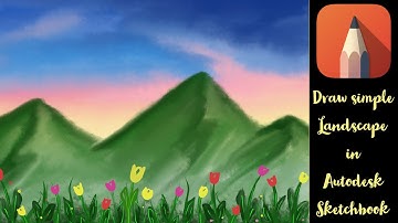 Draw easy & simple landscape in iPad using Autodesk Sketchbook.. #autodesksketchbook  #landscape