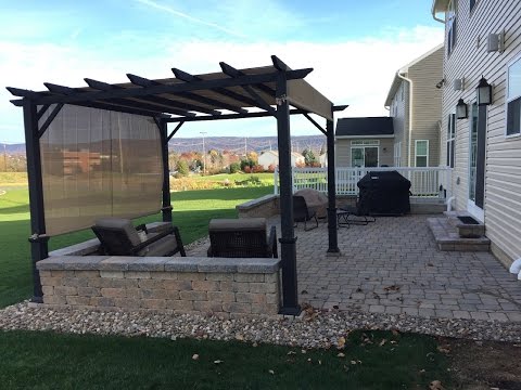 DIY Paver Patio, Fire-pit & Pergola Project (Time-lapse)