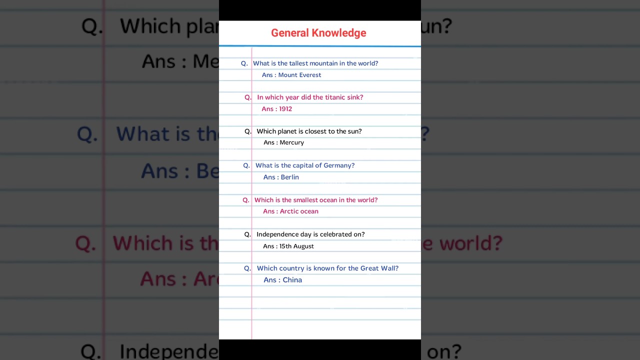 General knowledge questions 