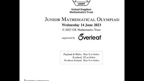 UKMT Junior Olympiad 2023