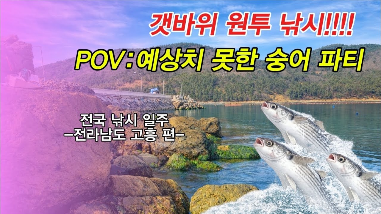 갯바위 원투 낚시!!!! (POV:꽝조사의 예상치 못한 숭어 파티) [전국 낚시 일주 전라남도 고흥 편]
