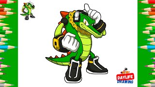 How to Draw Vector the Crocodile | Sonic the Hedgehog