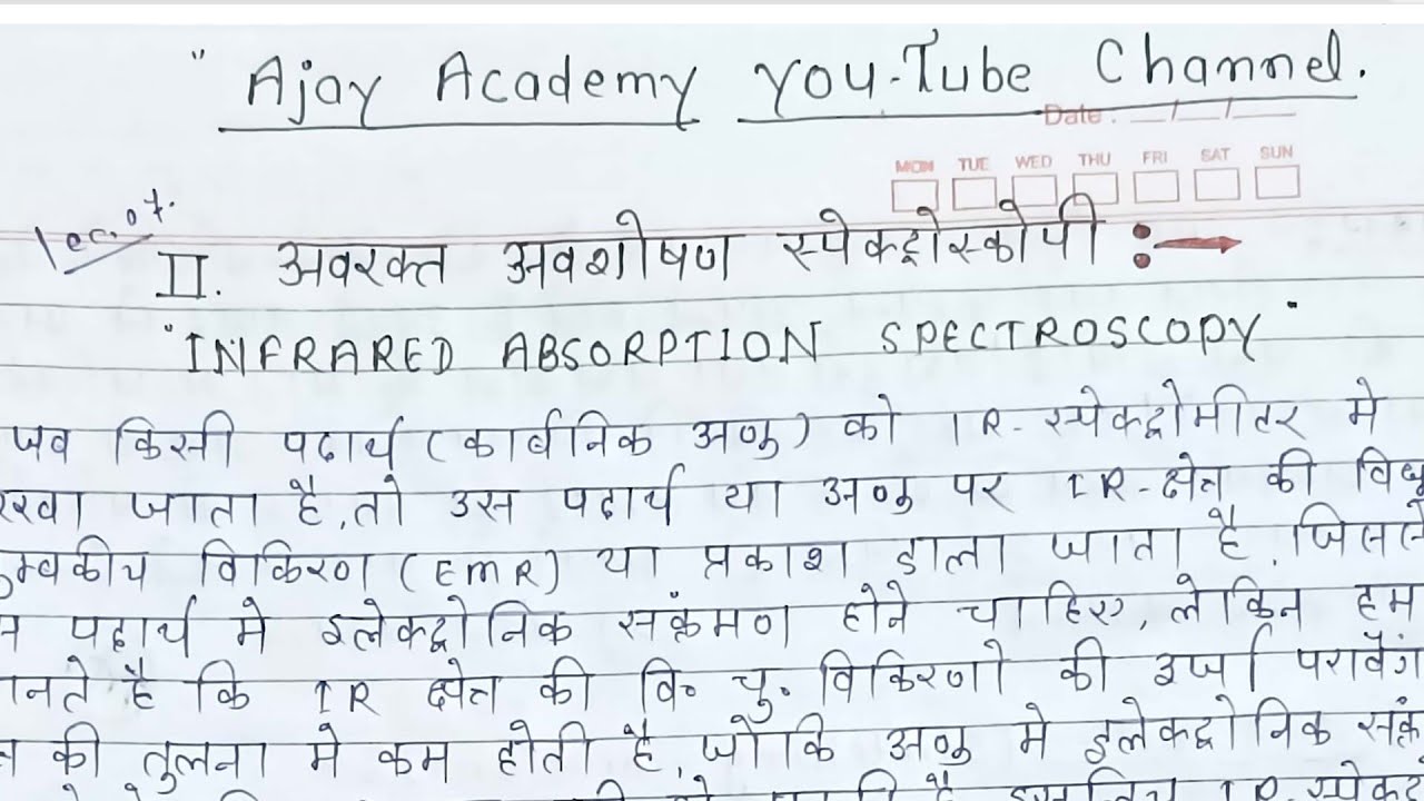 B.Sc. 2nd Year Organic Chemistry Spectroscopy Notes In Hindi PDF