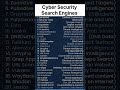 Cyber security🔐 Search Engine's