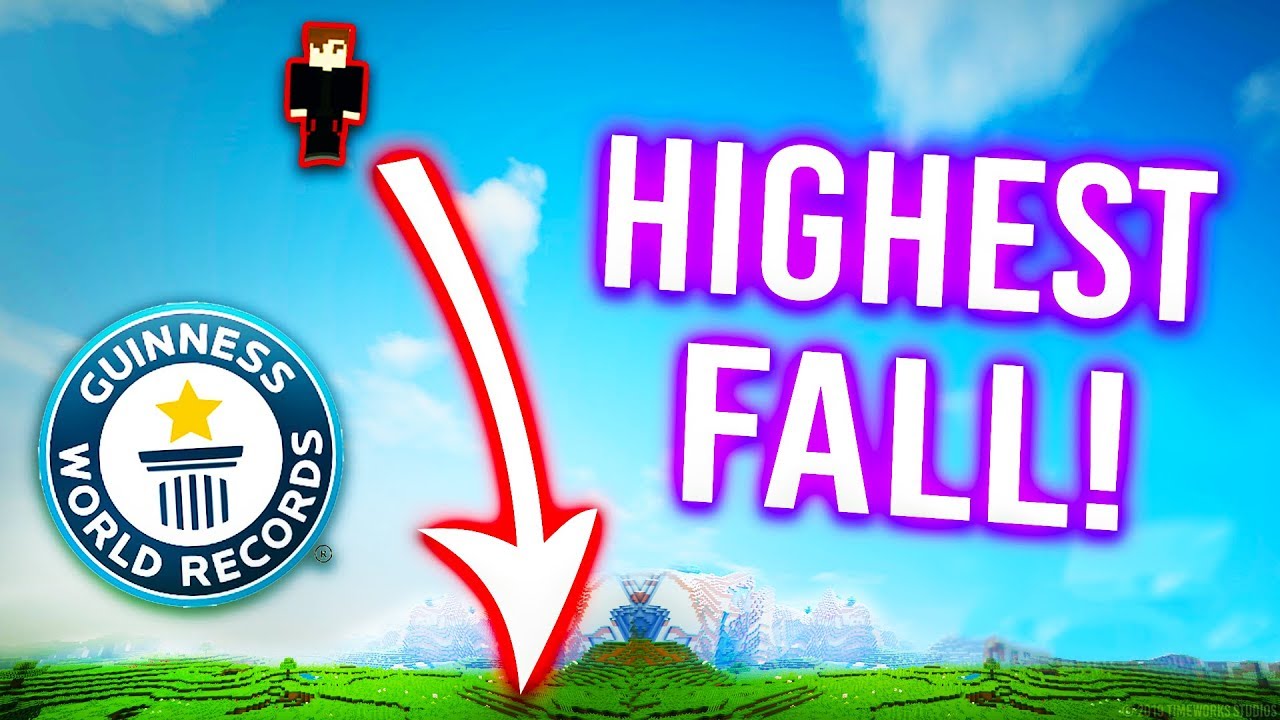 THE HIGHEST FALL IN MINECRAFT world Record YouTube