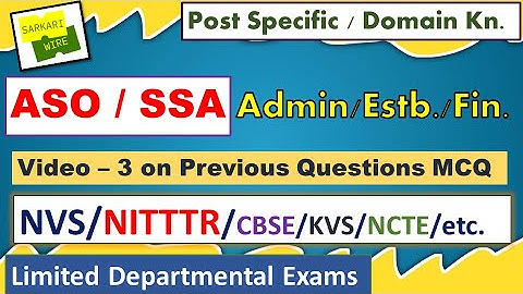 AIIMS CRE JAO, AAO, ASO, SSA, SO, Post Specific, NVS,  Establishment, Administration KVS,CBSE, MCQ