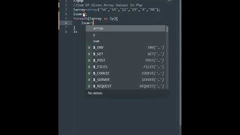 Sum Of Given Array Values In Php