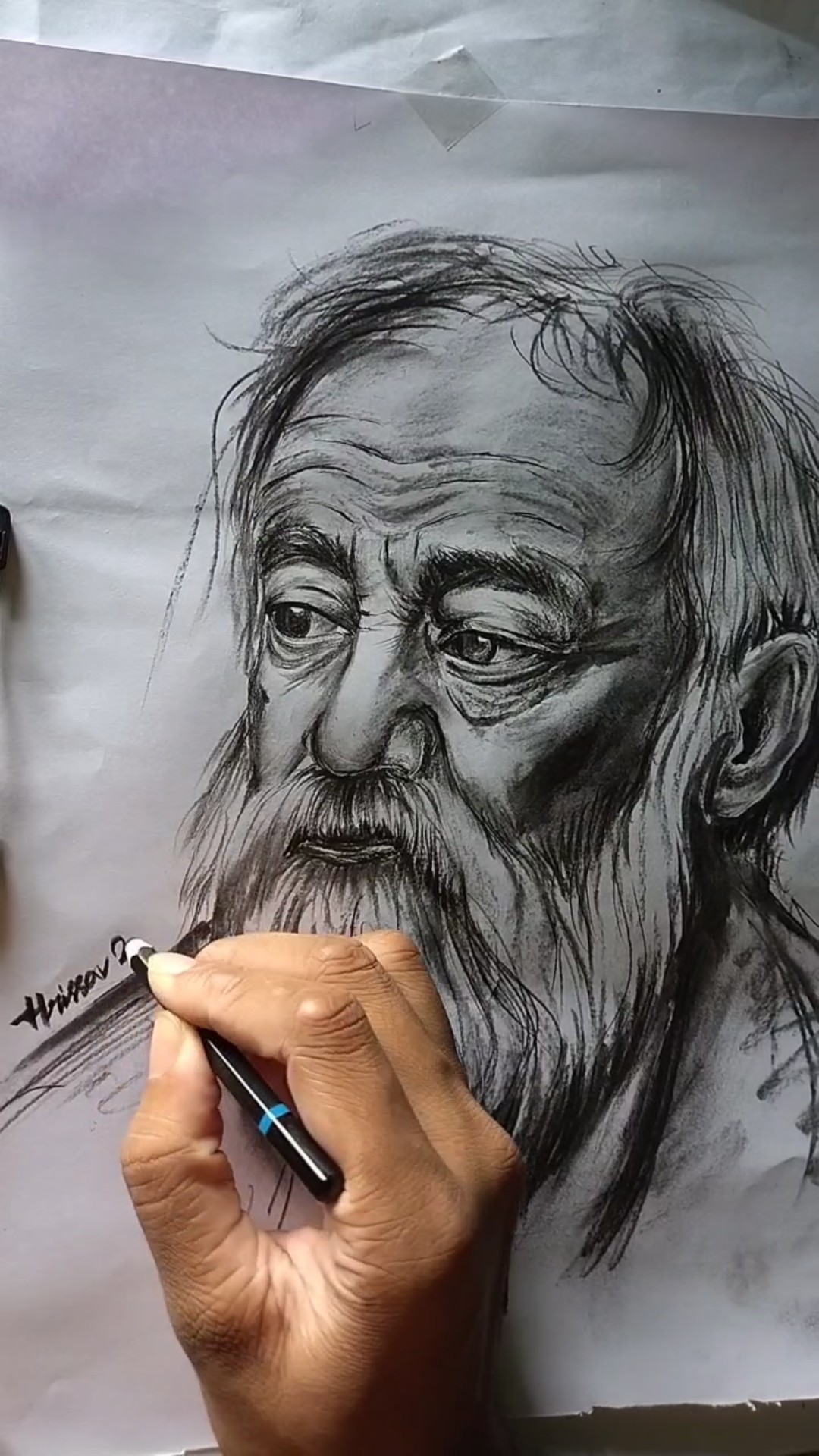 Old Man Portrait Drawing #art #shorts #portrait #drawing - YouTube