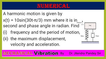 Numerical (MV-04) Based on Harmonic Motion #mechanical #vibration #beats #frequency #harmonic