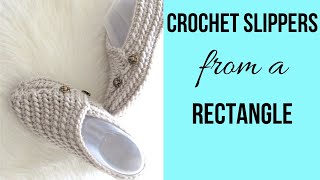 : Easy Crochet Slippers from a Rectangle