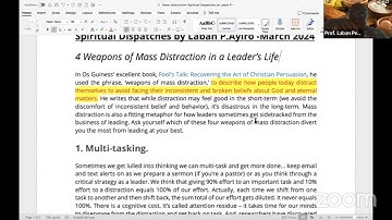 Prof. Laban Ayiro, Lecture 29 on Research Methods:  Writing Chapter1 & 2 mp4