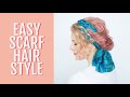 Easy Scarf Updo Hairstyle Tutorial for Wavy / Curly Hair