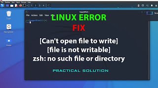 linux: [can't open file to write]/[file is not writable] / zsh: no such file or directory