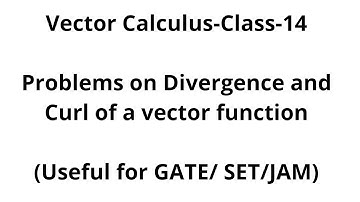 Vector Calculus-Class-14