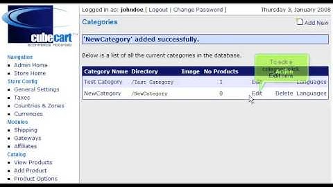 How to add categories to your store in CubeCart (Flipper Host)