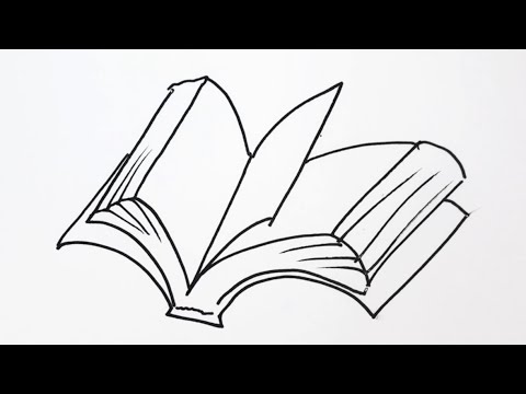 簡単 開いた本の描き方 イラスト お絵描き Easy How To Draw An Open Book Illustration Drawing Youtube