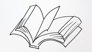 簡単 開いた本の描き方 イラスト お絵描き Easy How To Draw An Open Book Illustration Drawing Youtube