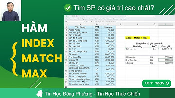 EXCEL CHO NGƯỜI MỚI - Bài 14: Ứng dụng hàm Index + Match + Max để tìm ra sản phẩm có giá cao nhất