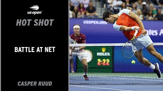 Ball Clips Net Twice in Stunning Point! | 2022 US Open screenshot 5