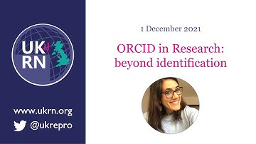 ORCID in Research: beyond identification