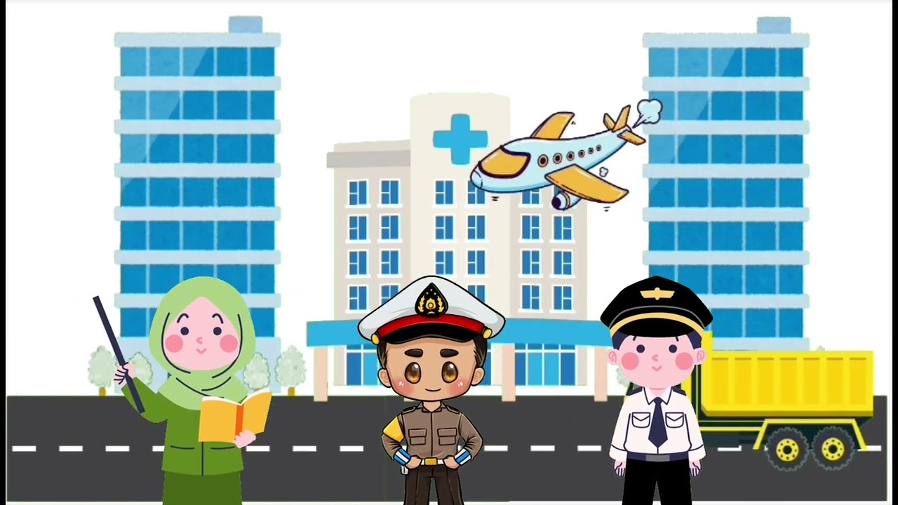 Lagu Nama-nama Profesi Dalam Bahasa Arab المهنة | lagu Adek berjilbab Ungu #arabic#ptofesi