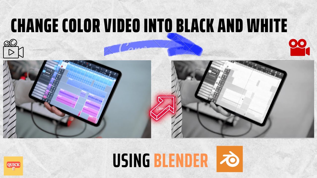 How to Convert Color Video into Black and White Using BLENDER - YouTube