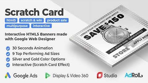 Scratch Card - Interactive Product Sale HTML5 Banner Ad Templates (GWD) | Codecanyon Scripts and