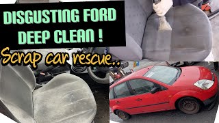Cleaning the dirtiest car ever!  Ford Fiesta deep clean disaster detail!