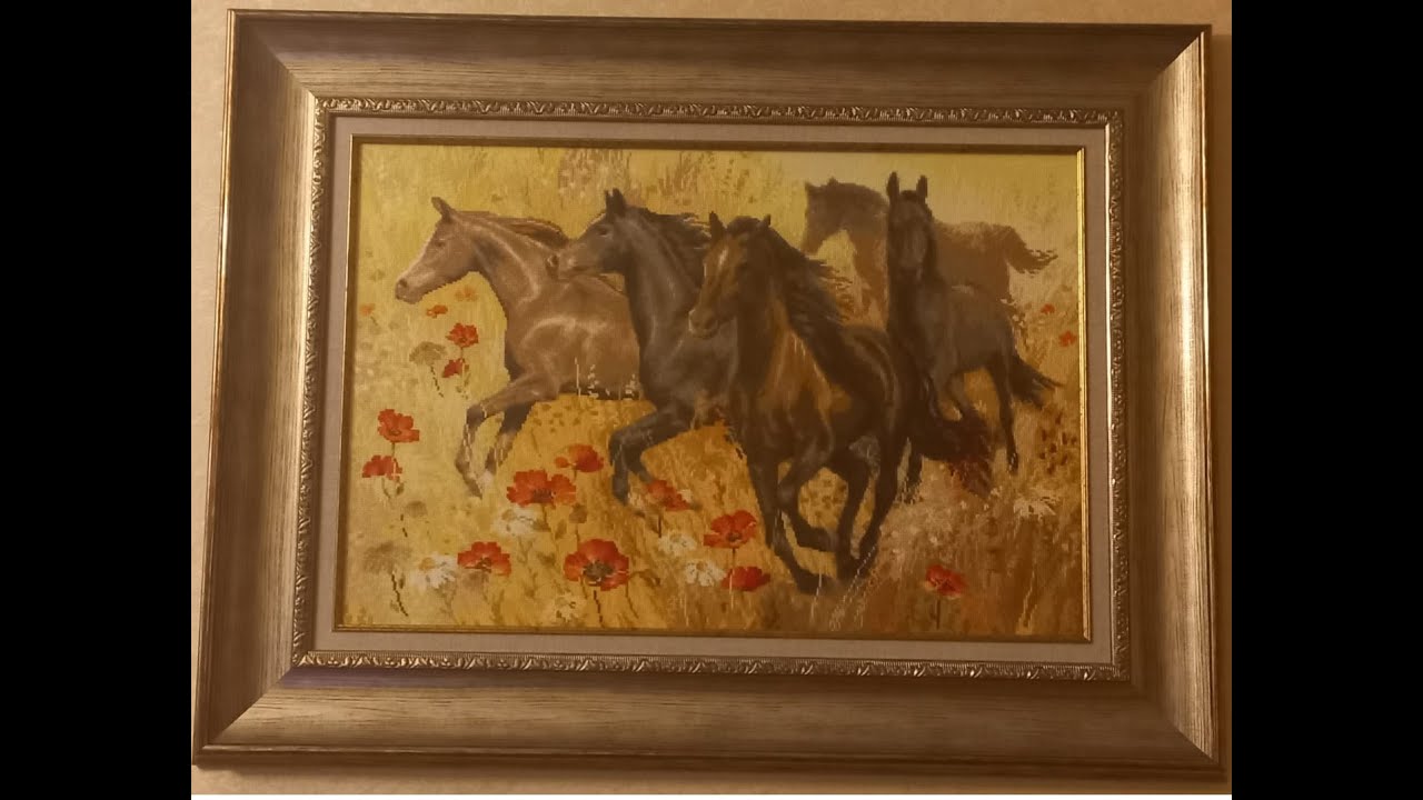 Картины вышитые крестом. - YouTube