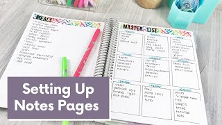 How I Set Up My Erin Condren Notes Pages | Planner Move In