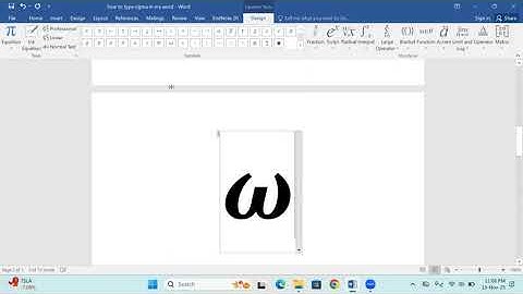 How to insert omega sign in MS word document