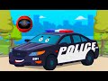 Police Car Animated Vehicle | Transport Formation Videos for Babies