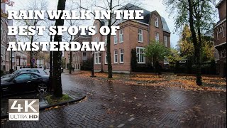 ⁴ᴷ Walking in the Rain in Amsterdam | Binaural sounds, Relaxation, Focus, Study ASMR