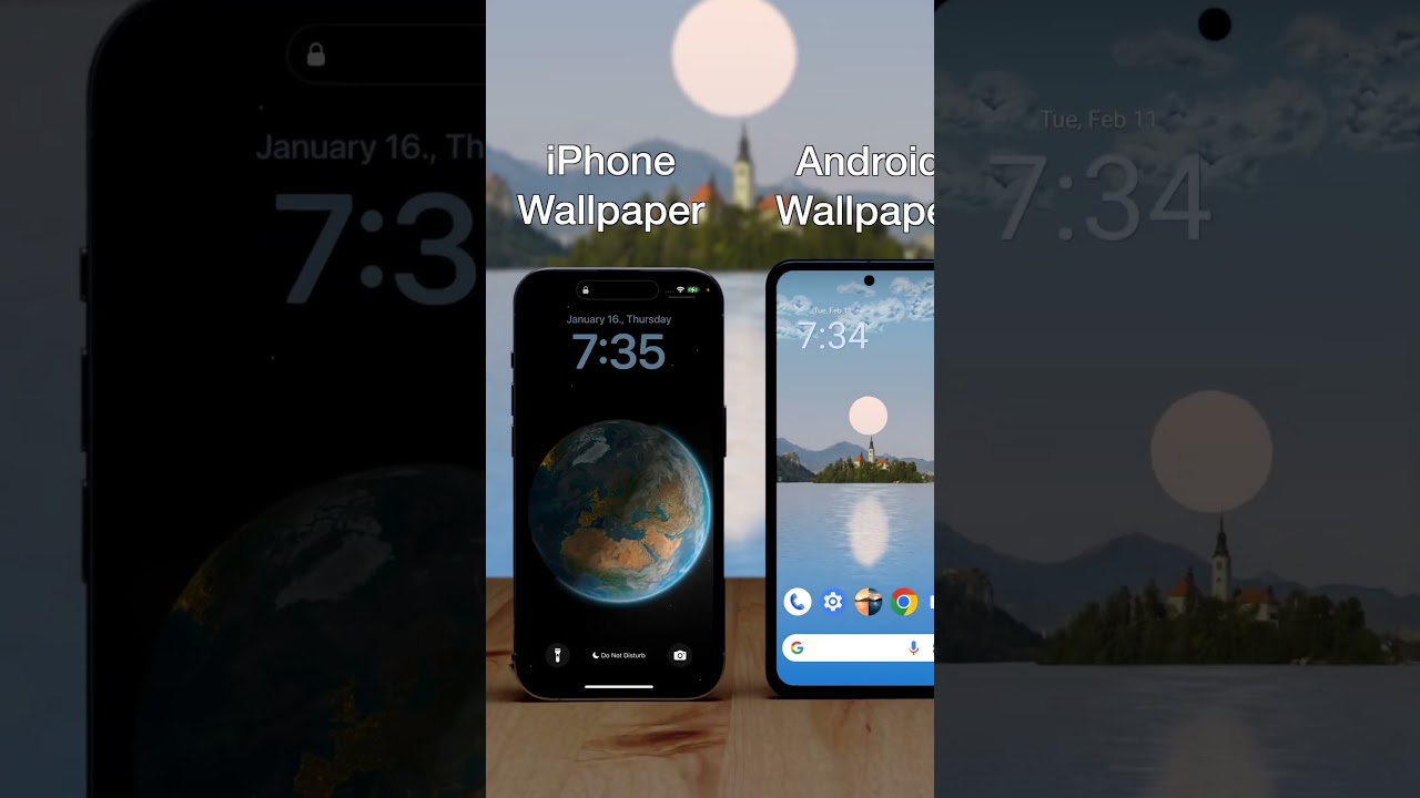 iPhone 14 Pro (Earth) vs Google Pixel 8 (Horizon Live Wallpaper - Bled, Slovenia) 