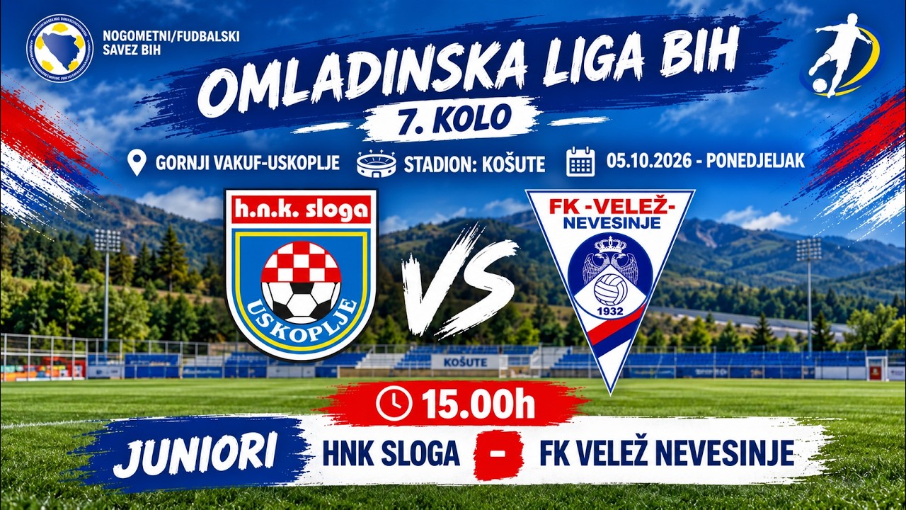 HNK Sloga - FK Velež | juniori 2026/2027.