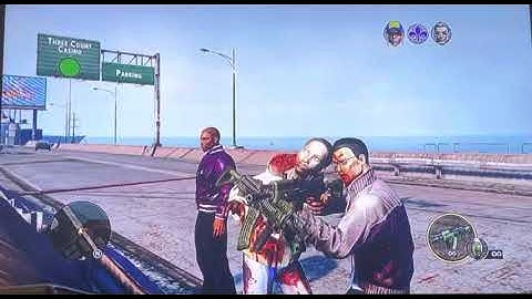 Saints Row The Third: Zombie Gat And Other Zombies Holding A k-8 KRUKOV Machine Gun