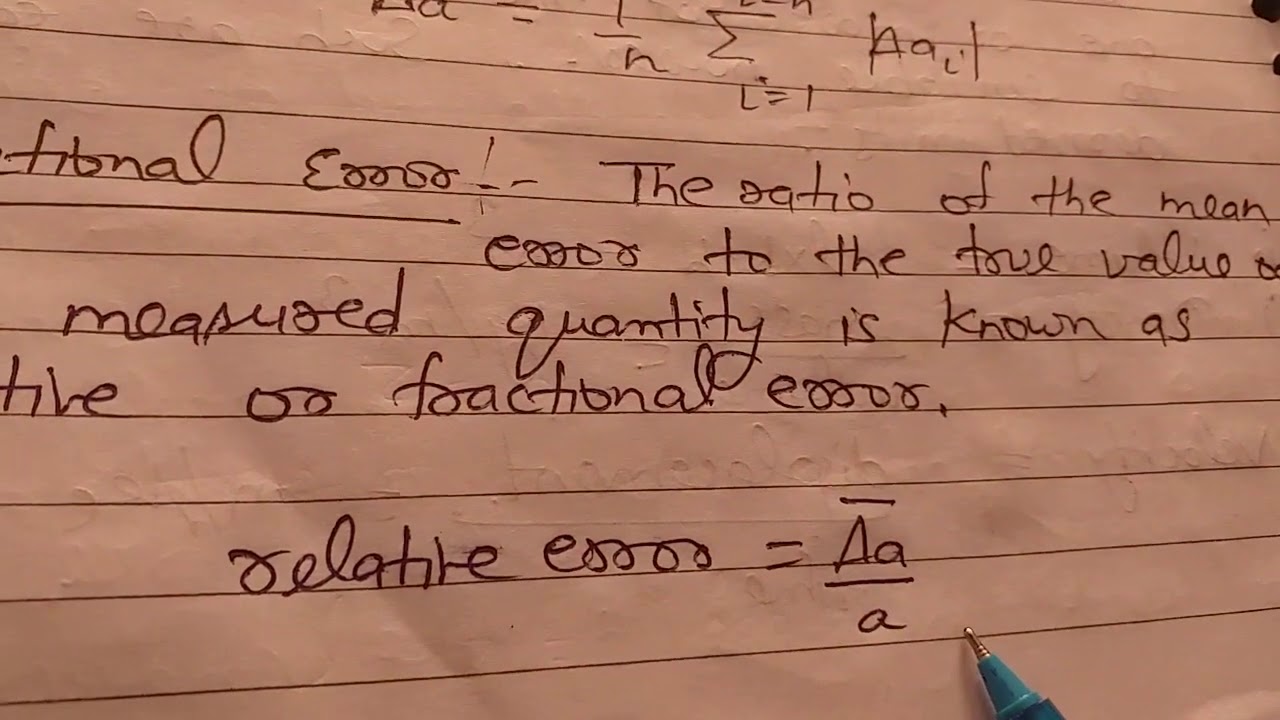 11th EM PHYSICS UNIT 1 ERRORS IN MEASUREMENT - YouTube
