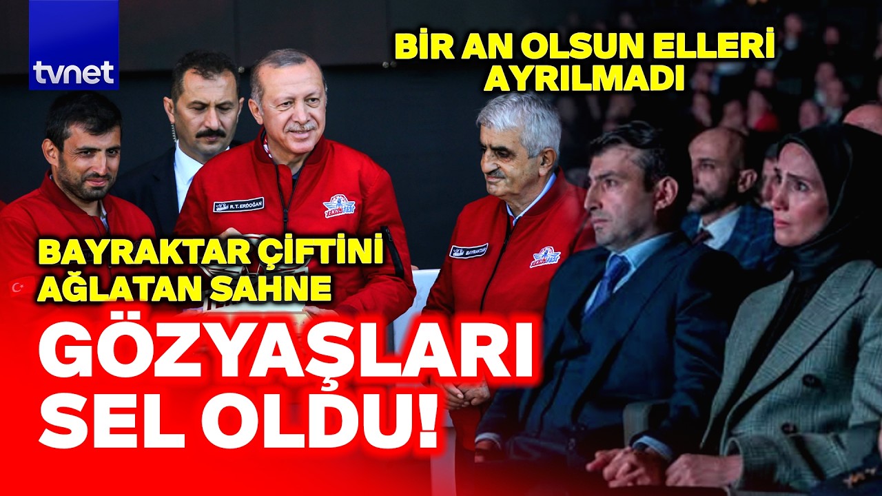 Sümeyye Erdoğan'ı ağlatan sahne! Selçuk Bayraktar bir an olsun elini bırakmadı! BİR AKINCI GEÇTİ!