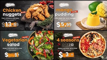 Food Menu Animation for Promo Offers  Animated Restaurant Menu by Brinysoft